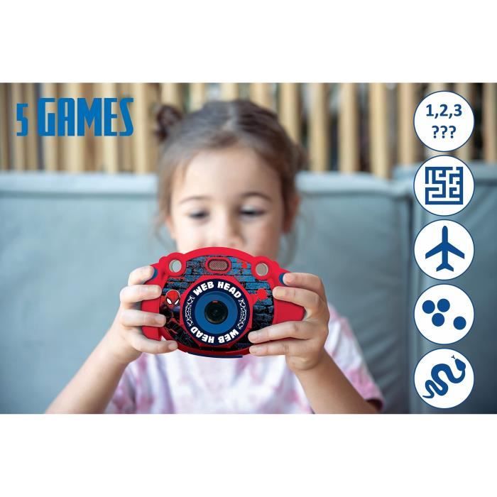 Appareil photo numérique enfant Spiderman - LEXIBOOK - Ecran LCD 2 pouces - Grand angle 100 degrés - Rouge