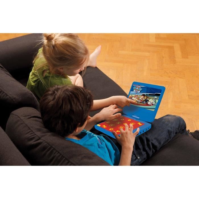 Lecteur DVD portable enfant Pat Patrouille - LEXIBOOK - écran LCD 7 - batterie rechargeable