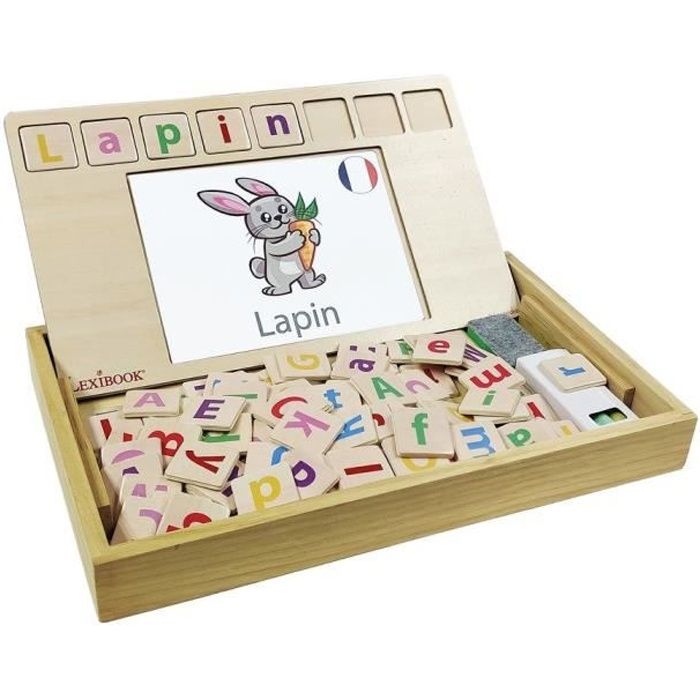 LEXIBOOK - Bio Toys - L'Ecole des mots bilingue Français / Anglais  Jeu en Bois