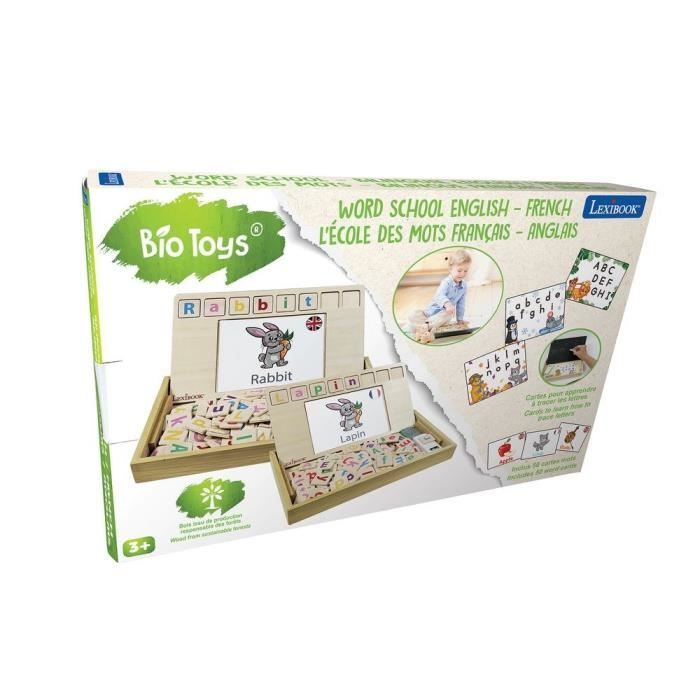 LEXIBOOK - Bio Toys - L'Ecole des mots bilingue Français / Anglais  Jeu en Bois