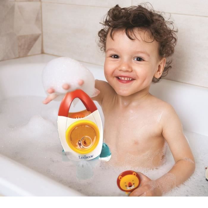 Jeu de bain fusée avec 3 animaux souples - LEXIBOOK - pour enfants de 18 mois et plus - jets d'eau tournants