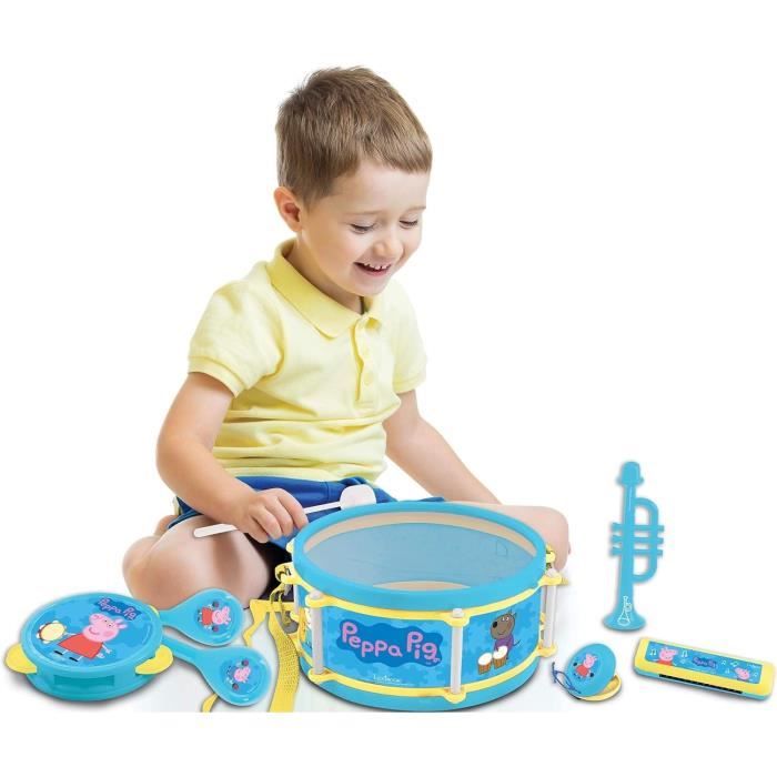 Lexibook - Set Musical Peppa Pig - 7 instruments - Rangement dans le tambour