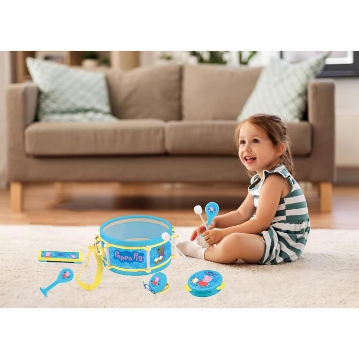 Lexibook - Set Musical Peppa Pig - 7 instruments - Rangement dans le tambour