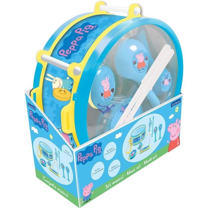 Lexibook - Set Musical Peppa Pig - 7 instruments - Rangement dans le tambour