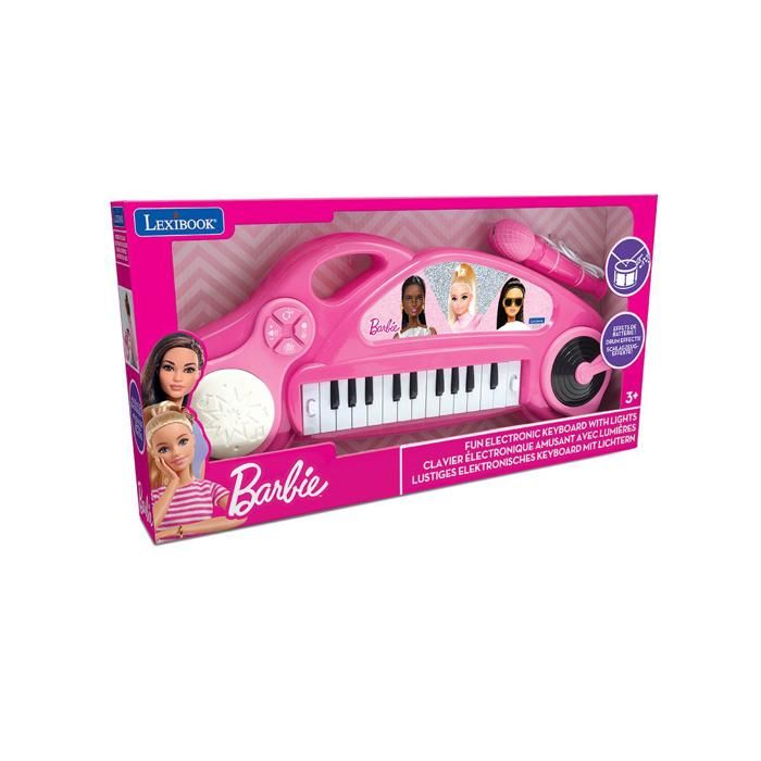 Piano électronique pour enfants Barbie avec effets lumineux et microphone - 24 touches