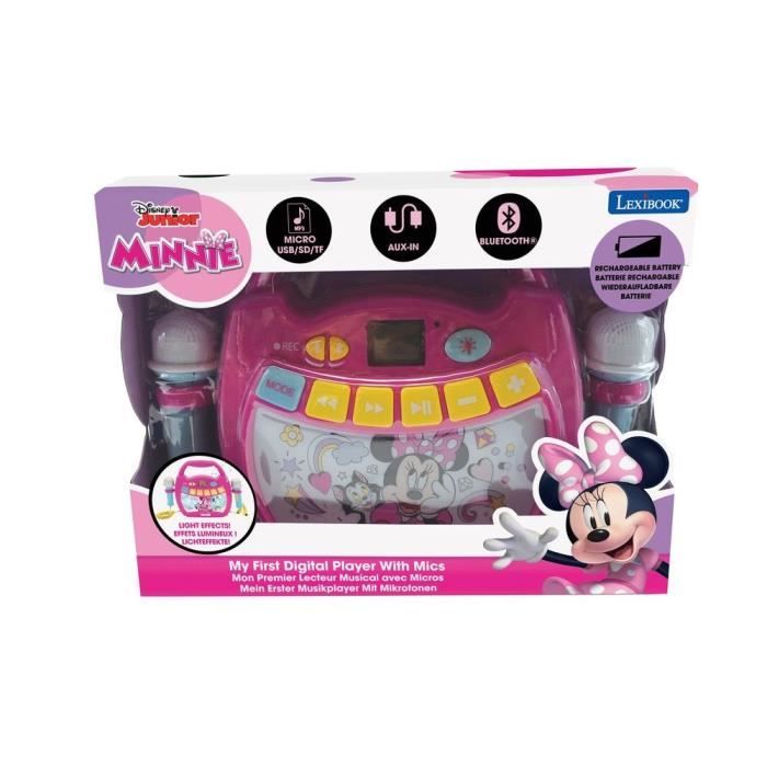 Enceinte Bluetooth Minnie Mouse - LEXIBOOK - Effets Lumineux, Micros et Batterie Rechargeable