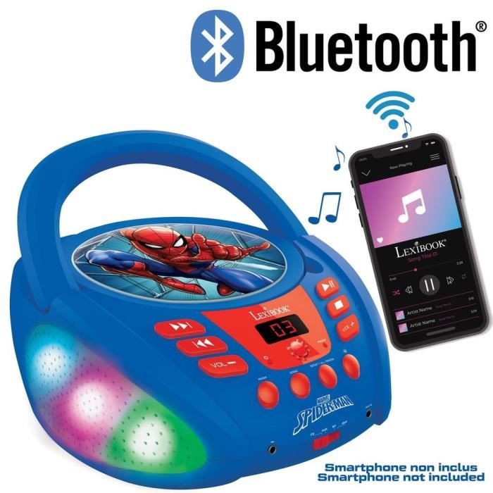 Lecteur CD Bluetooth Spider-Man avec Effets Lumineux