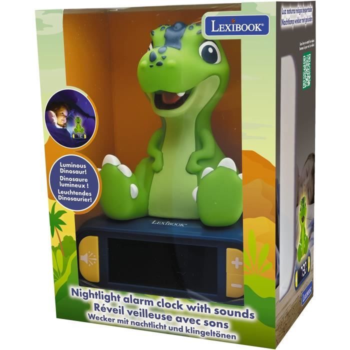 Lexibook - Réveil digital Dinosaure - Avec veilleuse lumineuse et effets sonores