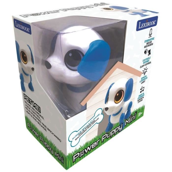 Lexibook - Power Puppy Mini - Chien robot avec effets lumineux et sonores, contrôle par claquement de main