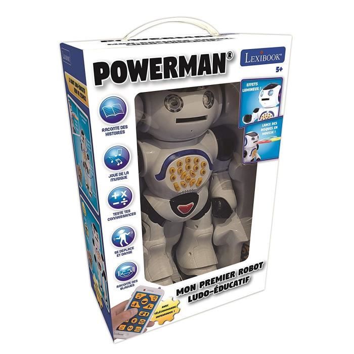 POWERMAN - Mon Premier Robot Ludo-Éducatif (Français), sons et lumieres - LEXIBOOK