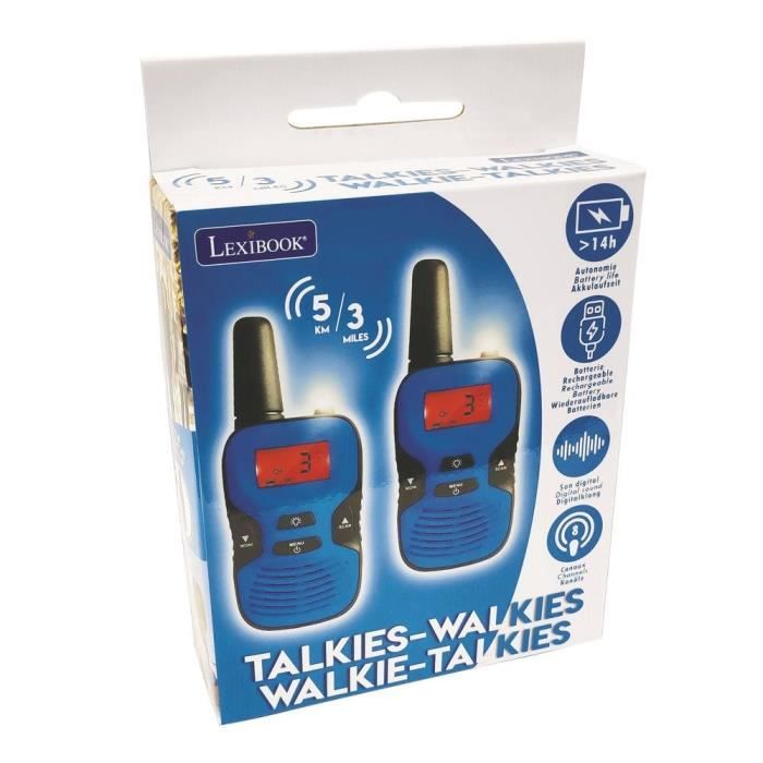 Talkie-Walkies Digitaux - LEXIBOOK - Portée 5km - Rechargeables - 8 combinaisons de canaux