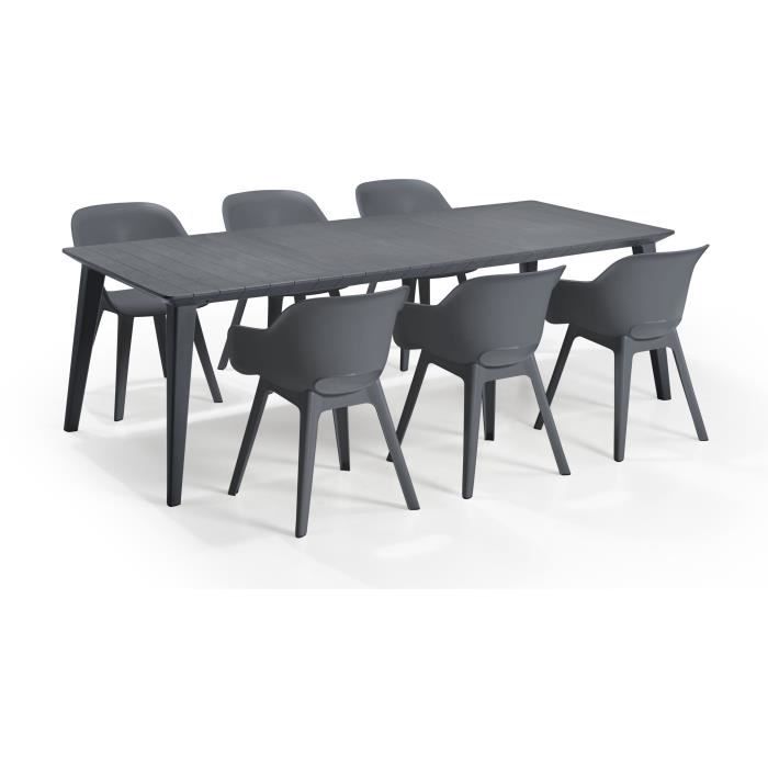 Table de jardin - rectangulaire - gris graphite - en résine - 8 a 10 personnes - Lima - Allibert by KETER