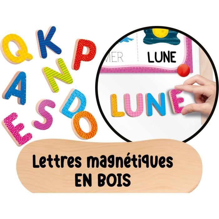 Tableau évolutif - LISCIANI - Montessori - Grand tableau en bois - Réglable et magnétique - Activités éducatives