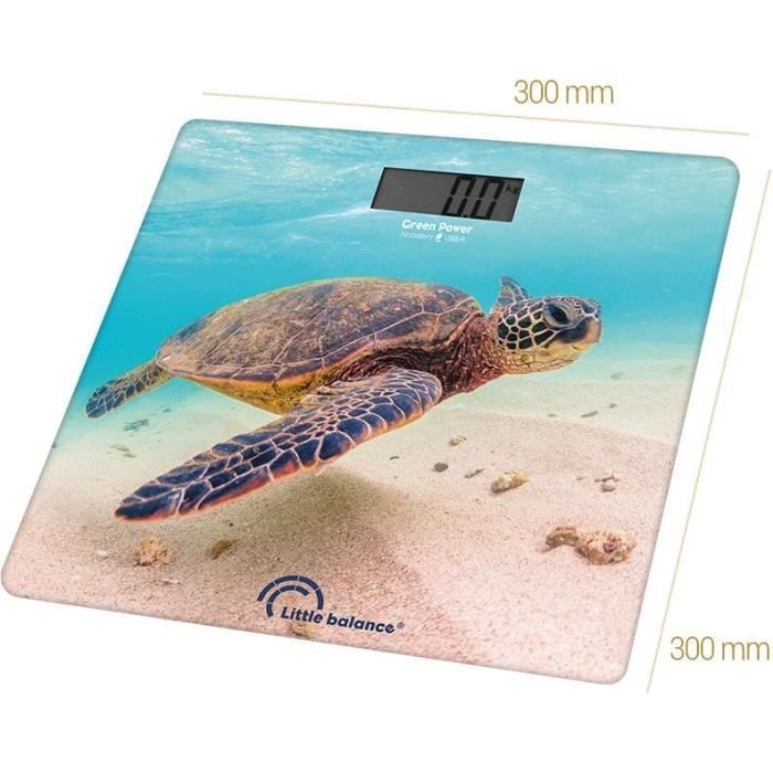 Pese-personne électronique - LITTLE BALANCE - 8653 - USB - 180 kg / 100 g - Motif tortue verte