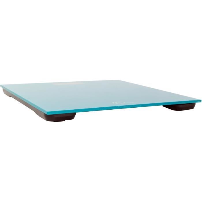 Pese-personne électronique - LITTLE BALANCE - 160 kg max - plateau verre trempé - couleur turquoise