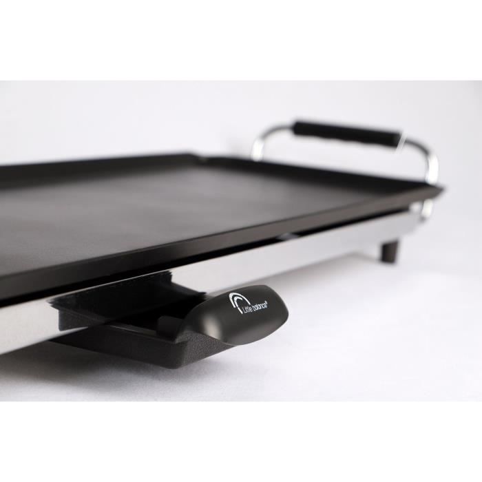 LITTLE BALANCE 8239 Happy Plancha 90, Plancha électrique 8-10 personnes, Plaque XXL anti-adhésive, Tout aliment, 2000W, Noir/Inox