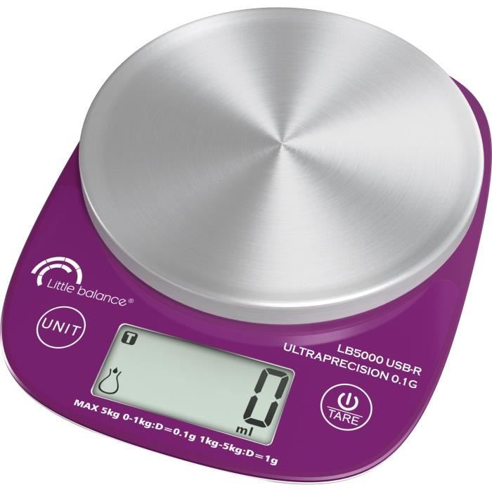 Balance culinaire - LB 5000 Pro Inox 5.1 - Ultraprécision - USB - Réparable LITTLE BALANCE