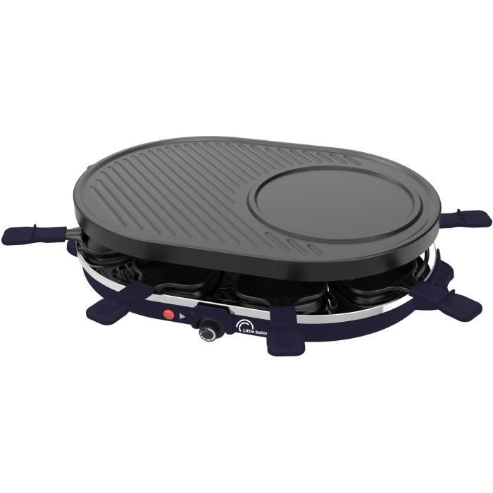 Appareil a raclette - LITTLE BALANCE - Multi cheese - 1200 W - 8 personnes - Grill / crepe amovible - Bleu nuit