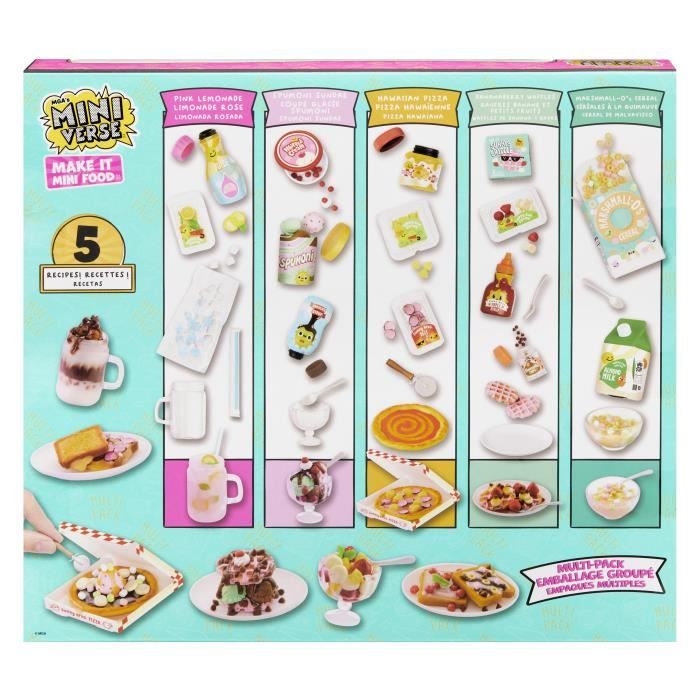 MGA Miniverse - Kit de cuisine créative - Multi Pack de 4/5 recettes uniques en résine - Non comestible