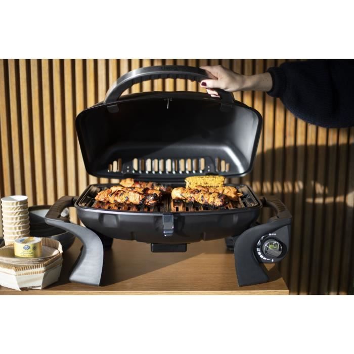 Barbecue a gaz portable LIVOO DOC275 - Acier émaillé - Surface de cuisson 50x37.5 cm