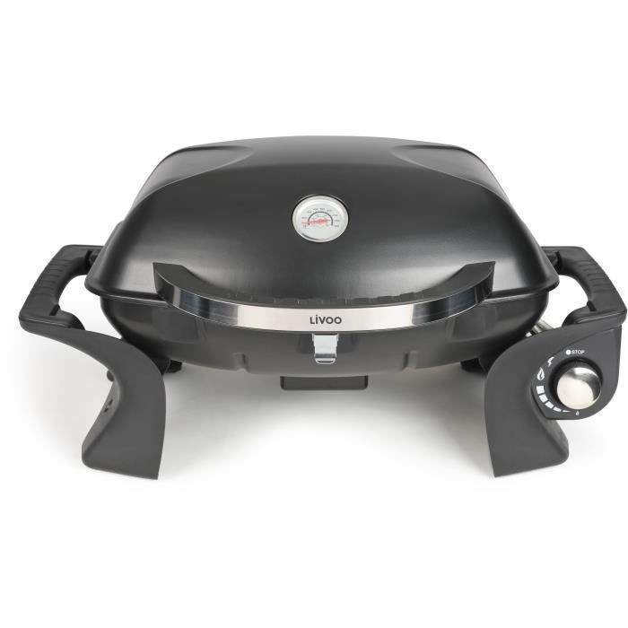 Barbecue a gaz portable LIVOO DOC275 - Acier émaillé - Surface de cuisson 50x37.5 cm