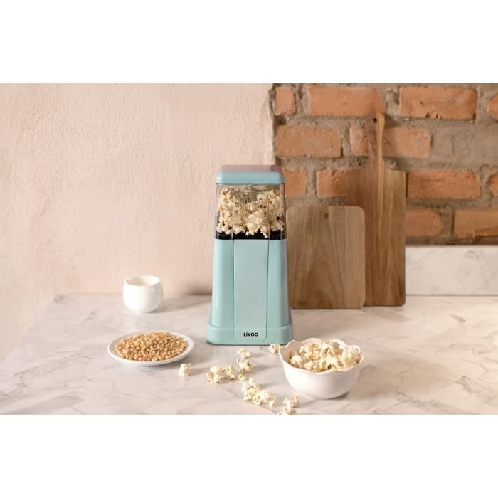 Machine a popcorn  - LIVOO - DOM497 - 1200W - Jusqu'a 100 g de grains - Bleu