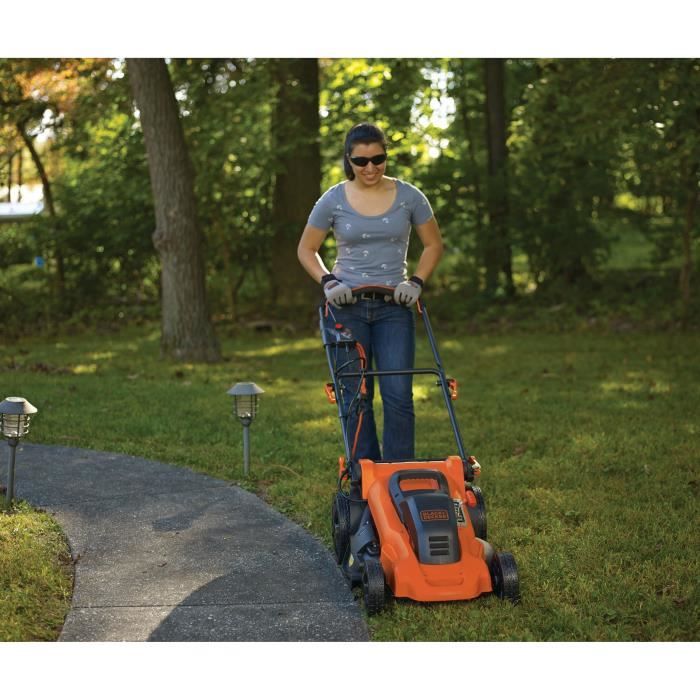 Tondeuse électrique 48cm LM2000-QS BLACK+DECKER - Fonction mulching, éjection latérale ou bac de ramassage souple 50L