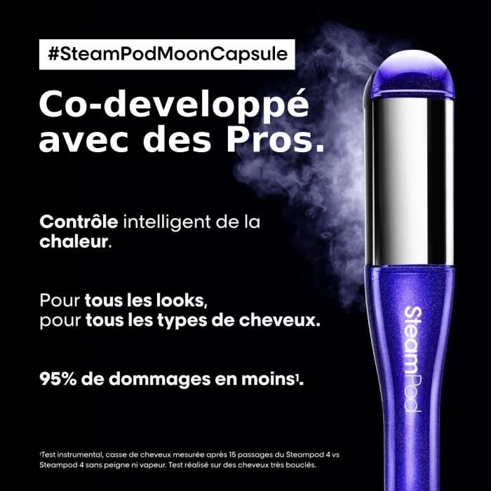 Steampod 4.0 Edition Limitée Moon Capsule - Lisseur-Boucleur Vapeur - Plaque en céramique haute résistance - L'Oréal Professionnel