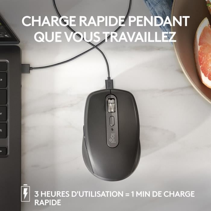 Souris - Sans fil - Logitech - MX Anywhere 3S - Silencieux - Graphite