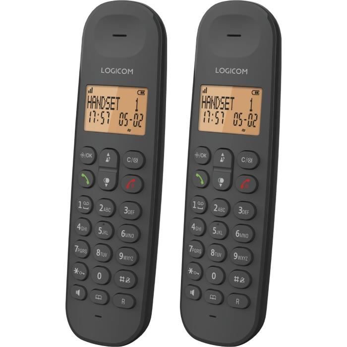 Téléphone fixe sans fil - LOGICOM - DECT ILOA 255T DUO - Noir - Avec répondeur