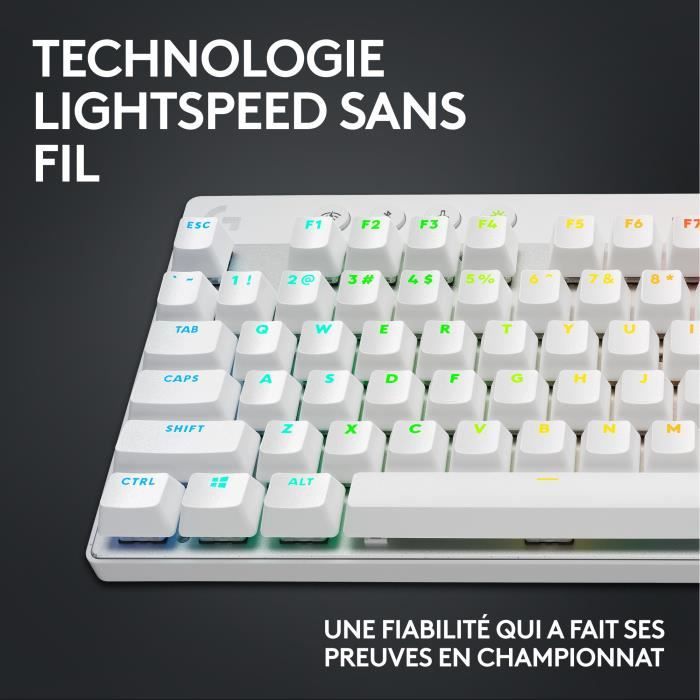 Clavier Logitech G PRO X TKL LIGHTSPEED Sans fil - Blanc