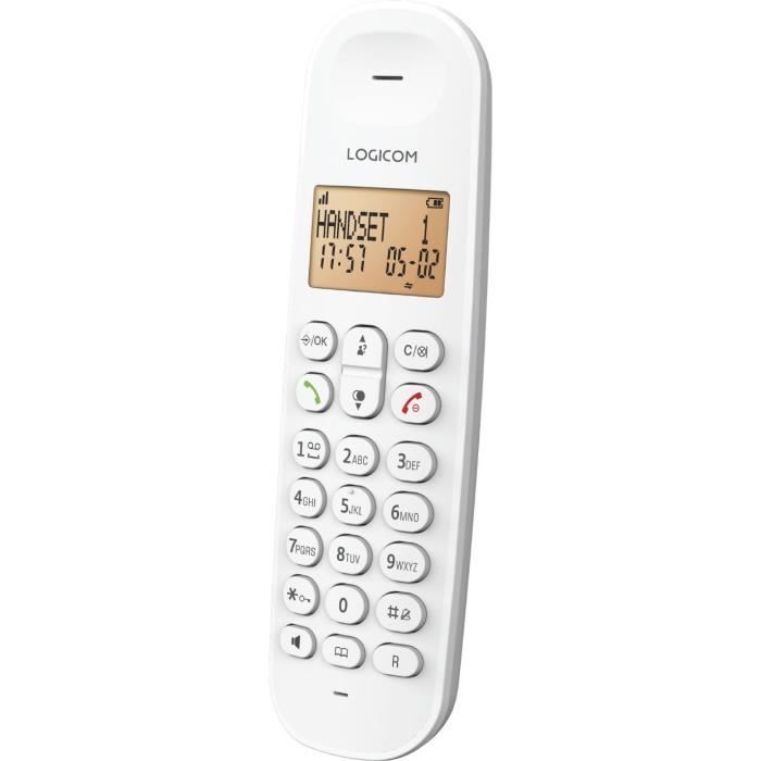 Téléphone fixe sans fil - LOGICOM - DECT ILOA 150 SOLO - Blanc - Sans répondeur