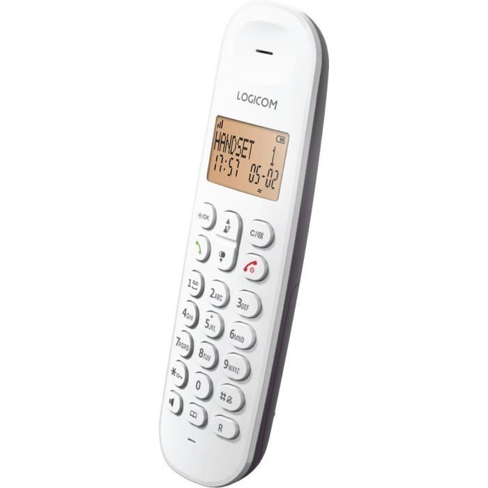 Téléphone fixe sans fil - LOGICOM - DECT ILOA 150 SOLO - Aubergine - Sans répondeur