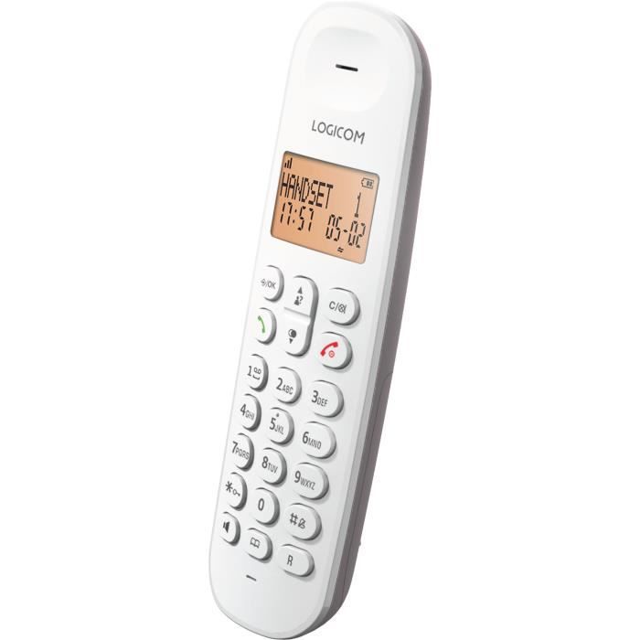 Téléphone fixe sans fil - LOGICOM - DECT ILOA 155T SOLO - Taupe - Avec répondeur