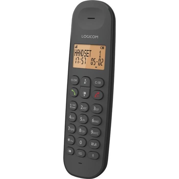 Téléphone fixe sans fil - LOGICOM - DECT ILOA 150 SOLO - Ardoise - Sans répondeur