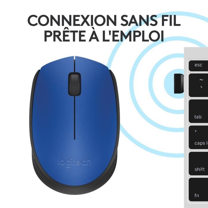 Souris - Sans Fil - Logitech - M171 - Ambidextre - Bleu