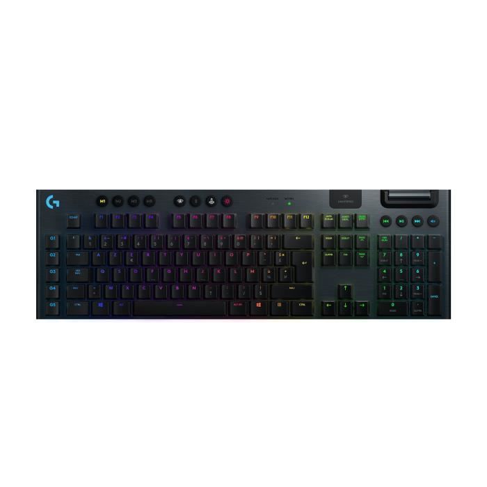 Clavier gamer - Sans fil - Logitech G - G915 Lightspeed - Switch GL Tactile - AZERTY - Noir