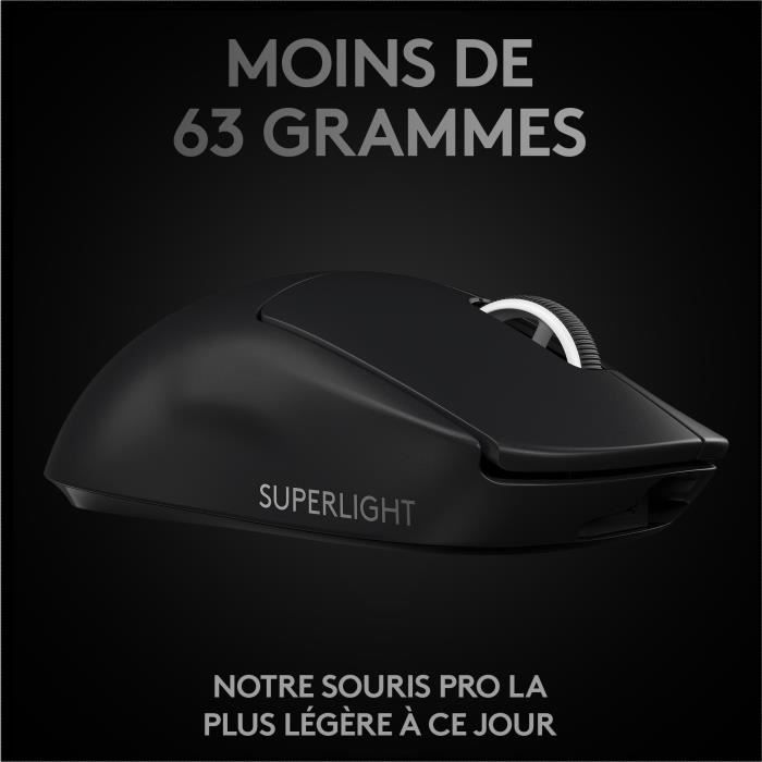 Souris gamer - Sans fil - Logitech G - G PRO X Superlight - Noir