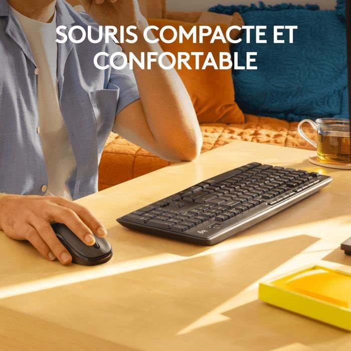 Ensemble clavier souris - Sans fil - Logitech - MK295 - AZERTY