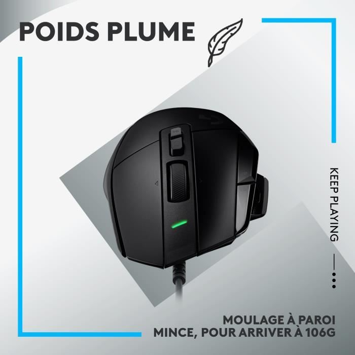 Souris gamer - Sans fil - Logitech G - G502 X - Noir