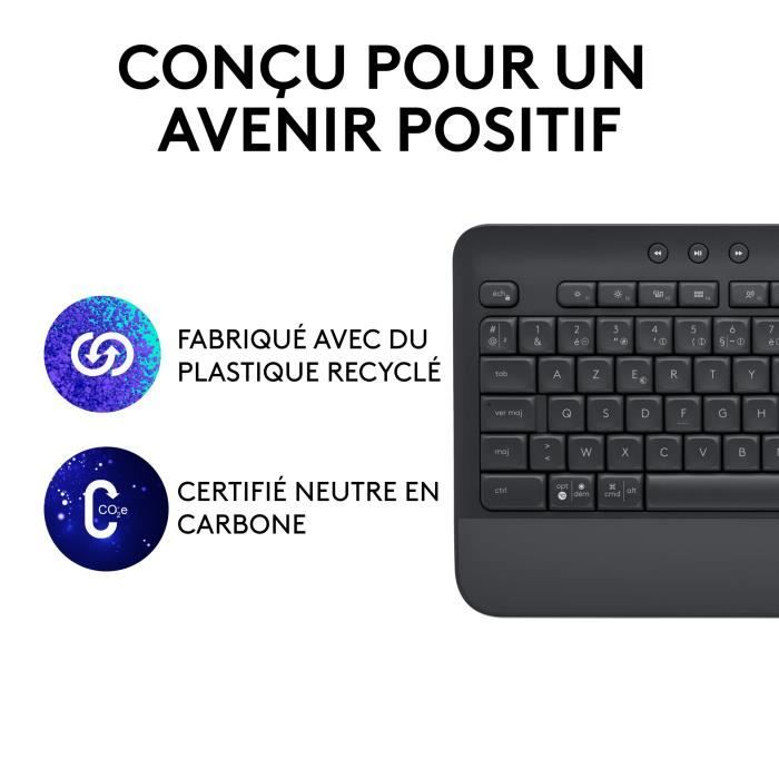 Clavier Logitech Signature K650, Clavier sans fil Ergonomique Entier avec Repose-Poignets - Graphite