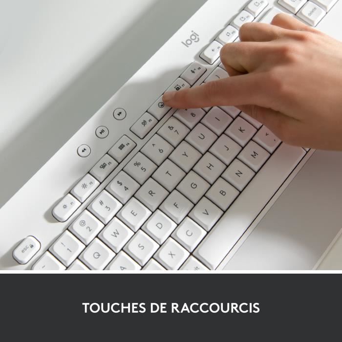 Clavier Logitech Signature K650, Clavier sans fil Ergonomique Entier avec Repose-Poignets - Blanc