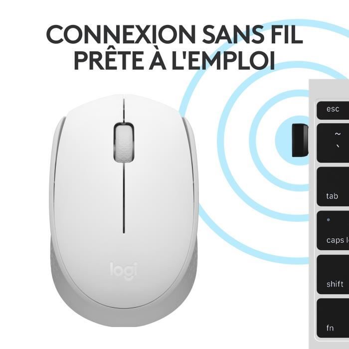 Souris - Sans Fil - Logitech - M171 - Ambidextre - Blanc