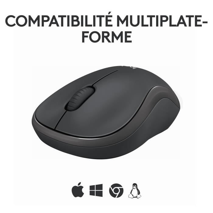 Souris - Sans fil - Logitech - M240 - Graphite