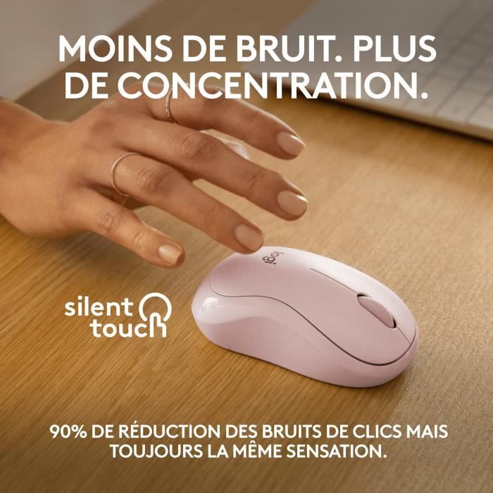 Souris - Sans fil - Logitech - M240 - Rose