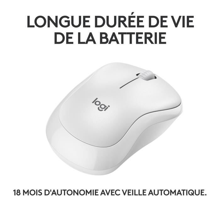 Souris - Sans fil - Logitech - M240 - Blanc