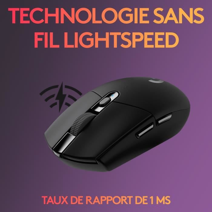 Souris gamer - Sans fil -Logitech G - G305 Lightspeed - Noir