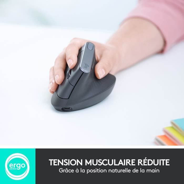 Souris - Sans Fil - Logitech - MX Vertical - Gris