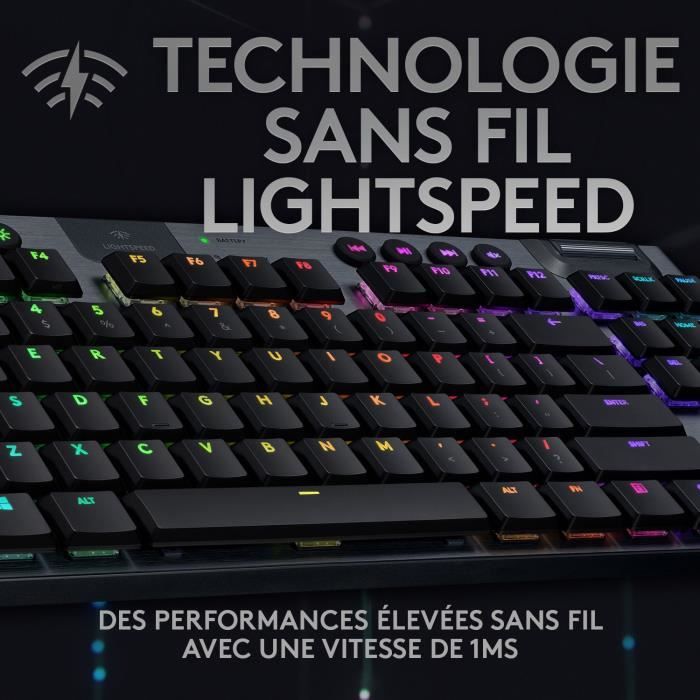 Clavier Logitech Clavier gaming mécanique RVB sans fil LIGHTSPEED G915 TKL