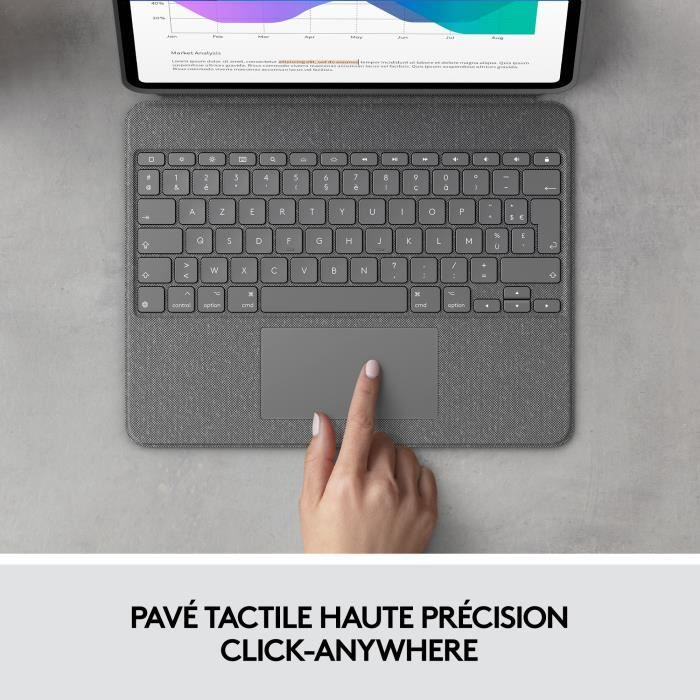 Clavier pour tablette Logitech COMBO TOUCH pour iPad Pro 12.9 new /5eme génération , Ipad Air 5eme génération